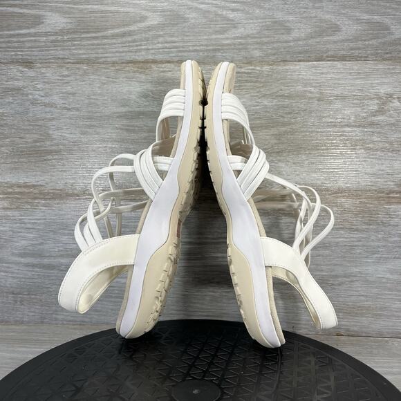 Skechers Reggae Slim Sunnyside White Strappy Memory Foam Sandals Size 10 - Picture 8 of 9